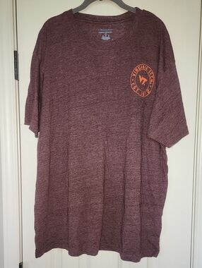 Champion Maroon Heather Tee with Orange Virginia Tech Chest Logo